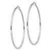 Lex & Lu Sterling Silver w/Rhodium 2mm Square Tube Hoop Earrings LAL24965 - 2 - Lex & Lu