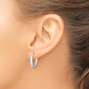 Lex & Lu Sterling Silver w/Rhodium Polished D/C Hinged Hoop Earrings LAL24977 - 3 - Lex & Lu