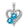 Lex & Lu Sterling Silver Blue Topaz Diamond Pendant LAL25008 - Lex & Lu