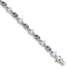 Lex & Lu Sterling Silver Purple & Clear CZ Bracelet 7'' LAL25074 - Lex & Lu