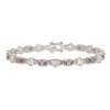 Lex & Lu Sterling Silver Purple & Clear CZ Bracelet 7'' LAL25074 - 4 - Lex & Lu