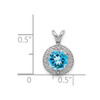 Lex & Lu Sterling Silver Diamond & Blue Topaz Pendant LAL25094 - 5 - Lex & Lu