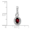 Lex & Lu Sterling Silver Garnet & Diamond Pendant LAL25095 - 3 - Lex & Lu