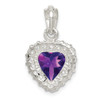 Lex & Lu Sterling Silver Amethyst & CZ Pendant LAL25103 - 4 - Lex & Lu