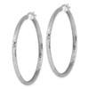 Lex & Lu Sterling Silver w/Rhodium 2.5mm Satin & D/C Hoop Earrings LAL25147 - 2 - Lex & Lu