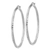 Lex & Lu Sterling Silver w/Rhodium Satin & D/C Twist Hoop Earrings LAL25150 - 2 - Lex & Lu