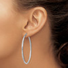 Lex & Lu Sterling Silver w/Rhodium Satin & D/C Twist Hoop Earrings LAL25150 - 3 - Lex & Lu
