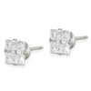 Lex & Lu Sterling Silver 7mm Square CZ 4 Prong Stud Earrings LAL25157 - 2 - Lex & Lu