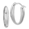 Lex & Lu Sterling Silver Polished Rhodium Plated Hollow Hoop Earrings LAL25159 - Lex & Lu