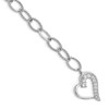 Lex & Lu Sterling Silver Journey Heart CZ Dangle Bracelet 7.5'' - Lex & Lu