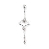 Lex & Lu Steel Belly Ring 14 Gauge 7/16" Long w/ Design Dangle--DD127 Clear-Lex & Lu