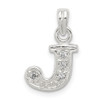 Lex & Lu Sterling Silver CZ Initial J Pendant LAL25290 - Lex & Lu