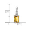 Lex & Lu Sterling Silver w/Rhodium Citrine & Diamond Pendant LAL25340 - 3 - Lex & Lu