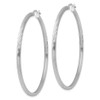 Lex & Lu Sterling Silver w/Rhodium 2.5mm Satin & D/C Hoop Earrings LAL25345 - 2 - Lex & Lu