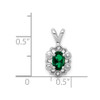 Lex & Lu Sterling Silver Created Emerald & Diamond Pendant LAL25491 - 3 - Lex & Lu