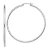 Lex & Lu Sterling Silver w/Rhodium 2.00mm D/C Hoop Earrings LAL25548 - Lex & Lu