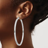 Lex & Lu Sterling Silver w/Rhodium 2mm Square Tube Hoop Earrings LAL25550 - 3 - Lex & Lu