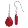 Lex & Lu Sterling Silver Red Jade Dangle Earrings LAL25551 - Lex & Lu