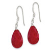 Lex & Lu Sterling Silver Red Jade Dangle Earrings LAL25551 - 2 - Lex & Lu