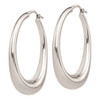 Lex & Lu Sterling Silver Polished Rhodium Plated Hollow Hoop Earrings LAL25555 - 2 - Lex & Lu