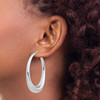 Lex & Lu Sterling Silver Polished Rhodium Plated Hollow Hoop Earrings LAL25555 - 3 - Lex & Lu