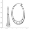 Lex & Lu Sterling Silver Polished Rhodium Plated Hollow Hoop Earrings LAL25555 - 4 - Lex & Lu
