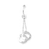 Lex & Lu Steel Belly Ring 14 Gauge 7/16" Long-GNB173 Clear-Lex & Lu