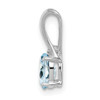 Lex & Lu Sterling Silver w/Rhodium Diamond Aquamarine Oval Pendant LAL25588 - 2 - Lex & Lu