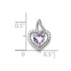 Lex & Lu Sterling Silver Pink Amethyst Diamond Pendant - 3 - Lex & Lu