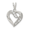 Lex & Lu Sterling Silver CZ Heart Pendant LAL25592 - Lex & Lu