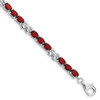 Lex & Lu Sterling Silver Garnet Bracelet 7'' LAL25691 - Lex & Lu