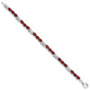 Lex & Lu Sterling Silver Garnet Bracelet 7'' LAL25691 - 2 - Lex & Lu