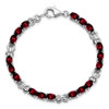 Lex & Lu Sterling Silver Garnet Bracelet 7'' LAL25691 - 5 - Lex & Lu