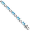 Lex & Lu Sterling Silver Blue & Clear CZ Bracelet 7'' - Lex & Lu