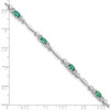 Lex & Lu Sterling Silver Emerald and Diamond Bracelet 7'' - 3 - Lex & Lu