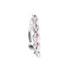 Lex & Lu Steel Belly Ring 14 Gauge 7/16" Long w/Top Dangle-GUC112 CZ Pink-Lex & Lu