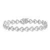 Lex & Lu Sterling Silver Diamond Heart Bracelet 7'' - 4 - Lex & Lu