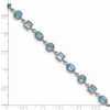 Lex & Lu Sterling Silver Blue Topaz Bracelet 7'' LAL26638 - 3 - Lex & Lu