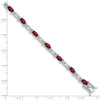 Lex & Lu Sterling Silver Garnet & CZ Bracelet 7'' LAL26986 - 4 - Lex & Lu