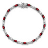 Lex & Lu Sterling Silver Garnet & CZ Bracelet 7'' LAL26986 - 5 - Lex & Lu