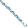 Lex & Lu Sterling Silver Blue Topaz Bracelet 7'' LAL26999 - Lex & Lu