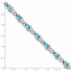 Lex & Lu Sterling Silver Blue Topaz Bracelet 7'' LAL26999 - 4 - Lex & Lu