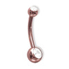 Lex & Lu Titanium Belly Ring 14 Gauge 7/16" Long w/4x6mm Clear Gem Balls Pink-Lex & Lu
