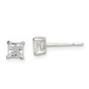 Lex & Lu Sterling Silver Polished CZ Post Earrings LAL35938 - Lex & Lu