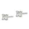 Lex & Lu Sterling Silver Polished CZ Post Earrings LAL35938 - 2 - Lex & Lu