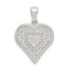 Lex & Lu Sterling Silver Polished Filagree Heart Pendant LAL35944 - Lex & Lu