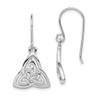 Lex & Lu Sterling Silver Celtic Knot Dangle Shepherd Hook Earrings LAL35950 - Lex & Lu