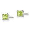 Lex & Lu Sterling Silver Polished Green CZ Post Earrings LAL35952 - 2 - Lex & Lu