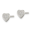 Lex & Lu Sterling Silver CZ Heart Post Earrings LAL35973 - 2 - Lex & Lu