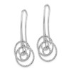 Lex & Lu Sterling Silver Dangle D/C Circles Shepherd Hook Earrings LAL35981 - 2 - Lex & Lu